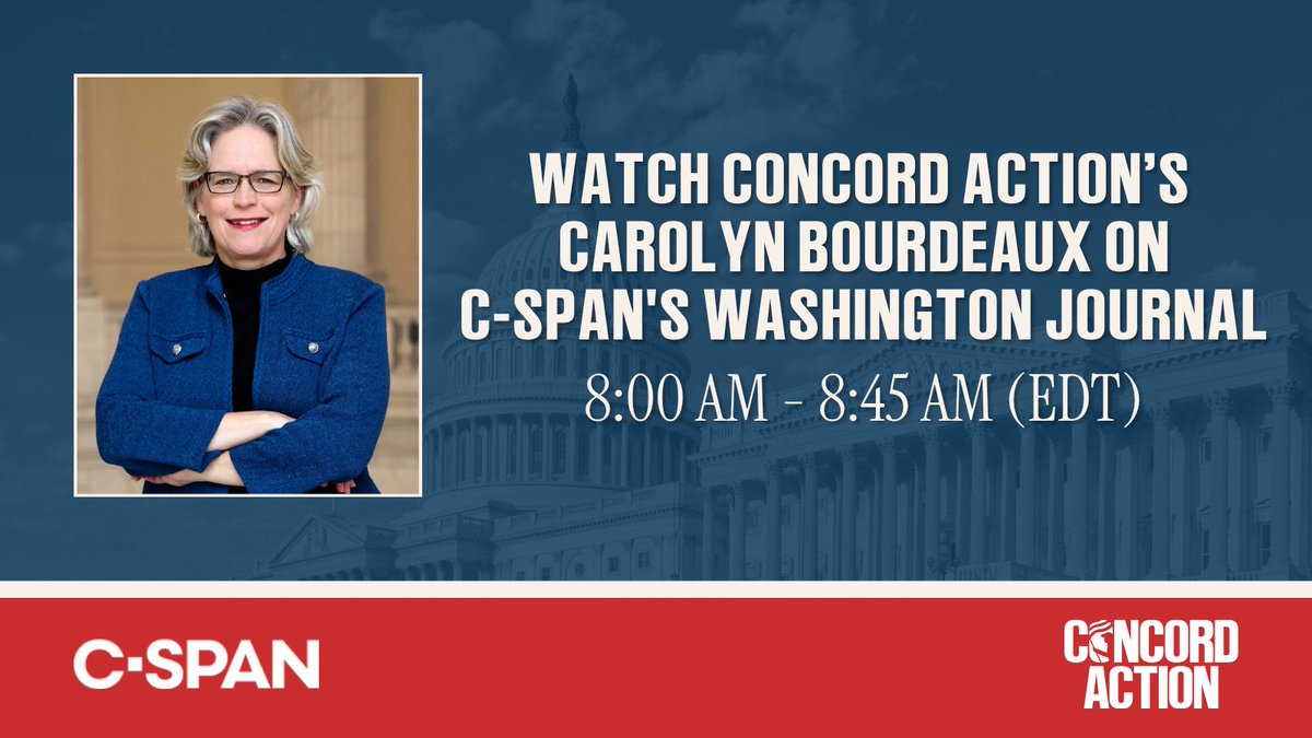 ConcordAction's tweet photo. Tune in NOW as our Executive Director @CarolynConcord joins @CSPAN's Washington Journal live from 8:00-8:45 a.m. EDT!

📺: https://t.co/Y0NssCeKSm https://t.co/aPamhaU3yD
