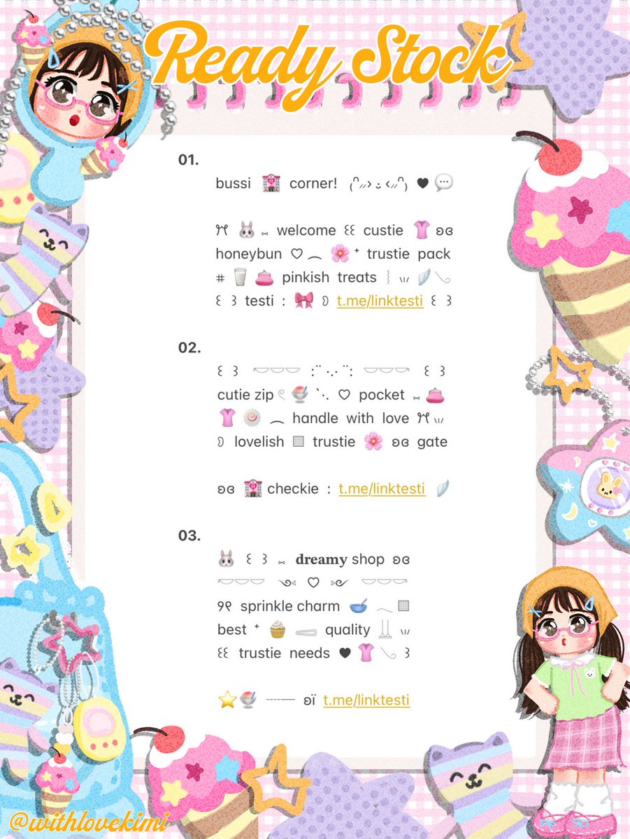 lieszze's tweet photo. ⠀
⠀♥︎  ︴꒰⠀help retweet? arigatOu!⠀꒱
⠀╭──⠀#zonauang  ୨୧

⠀Moshi⠀__⠀mOsh?!⠀ready stock⠀🌟
⠀🥣🐹  wording pinned untuk BA  🎀
⠀siap⠀dibeli! 👚 𓈈⠀sekarang!  :¨ ·.· ¨:
⠀ⓘ  ☆   harga:⠀IDR  5.500⠀coins⠀🍏

⠀꒰⠀꒱⠀⑅⠀go grab yours !  🍦
⠀ https://t.co/G4htMjIqzn