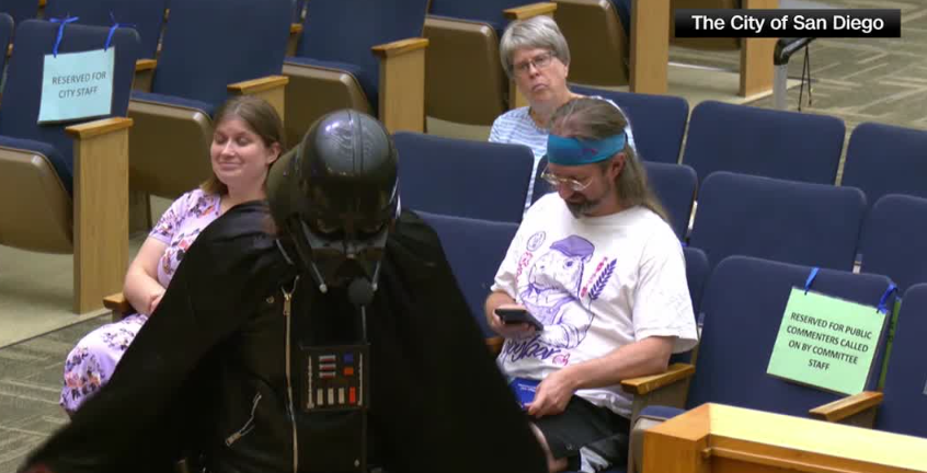 Local12's tweet photo. "Darth Vader" spoke out in support of expanding Flock camera technology during a government meeting Wednesday.

"Vader" added that he wished to utilize the Flock network for himself so that he could "stalk" his ex and perform surveillance operations on "the Rebel scum." https://t.co/4AR5IIT1l9