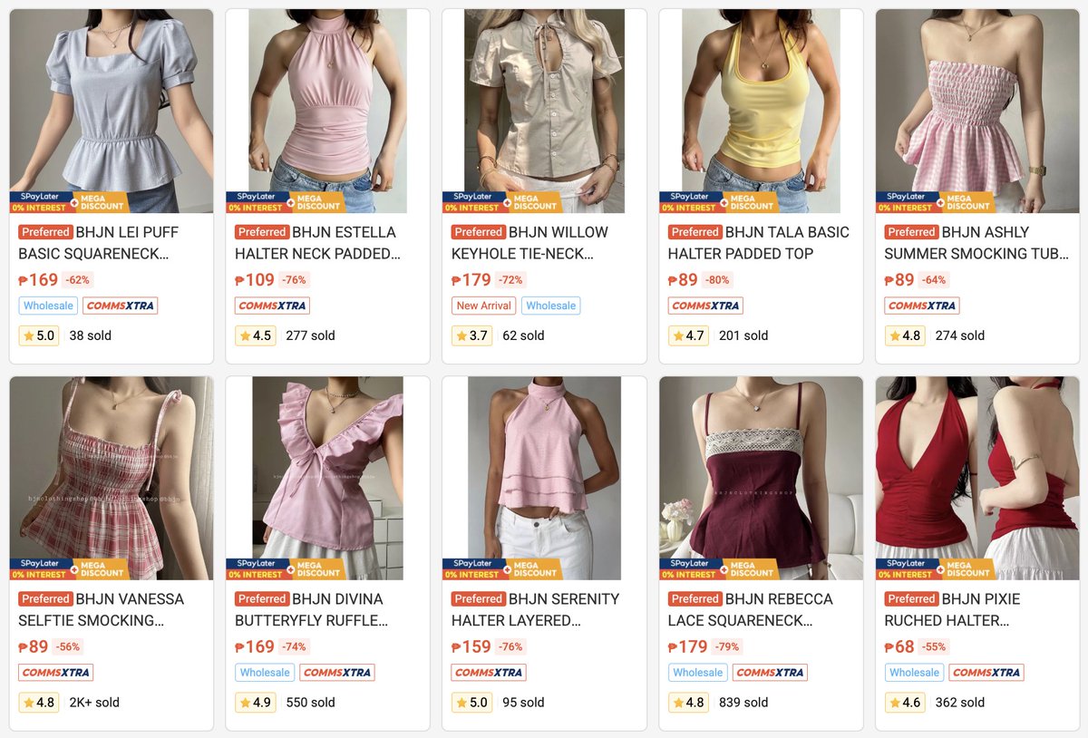 Sayurixn's tweet photo. grabe ang gaganda ng mga tops na ‘to 😭 ang hirap mamili! perfect pang-gala, coffee dates, beach trips, at pang-araw-araw na outfit. tapos super affordable pa 

#shopeefinds #shopeebudol #affordablefashion #ootdph #fashionph https://t.co/2VCHKmtwBF