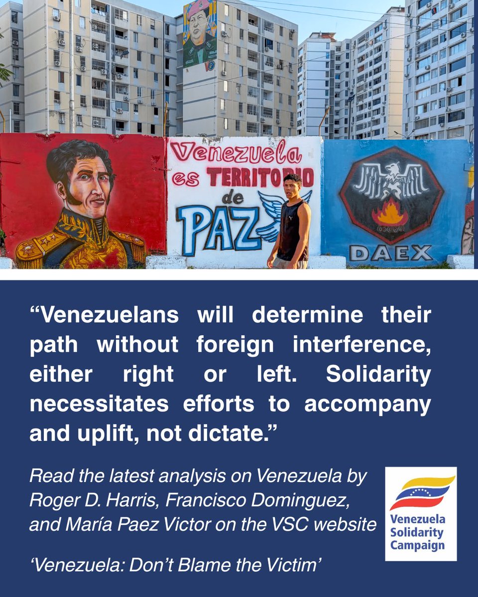 VenSolidarity's tweet photo. “Venezuelans will determine their path without foreign interference, either right or left. Solidarity necessitates efforts to accompany and uplift, not dictate.”
Read the latest analysis on Venezuela here: https://t.co/CLMQ9s1EWE
#HandsOffVenezuela https://t.co/wsFvTKpzsQ