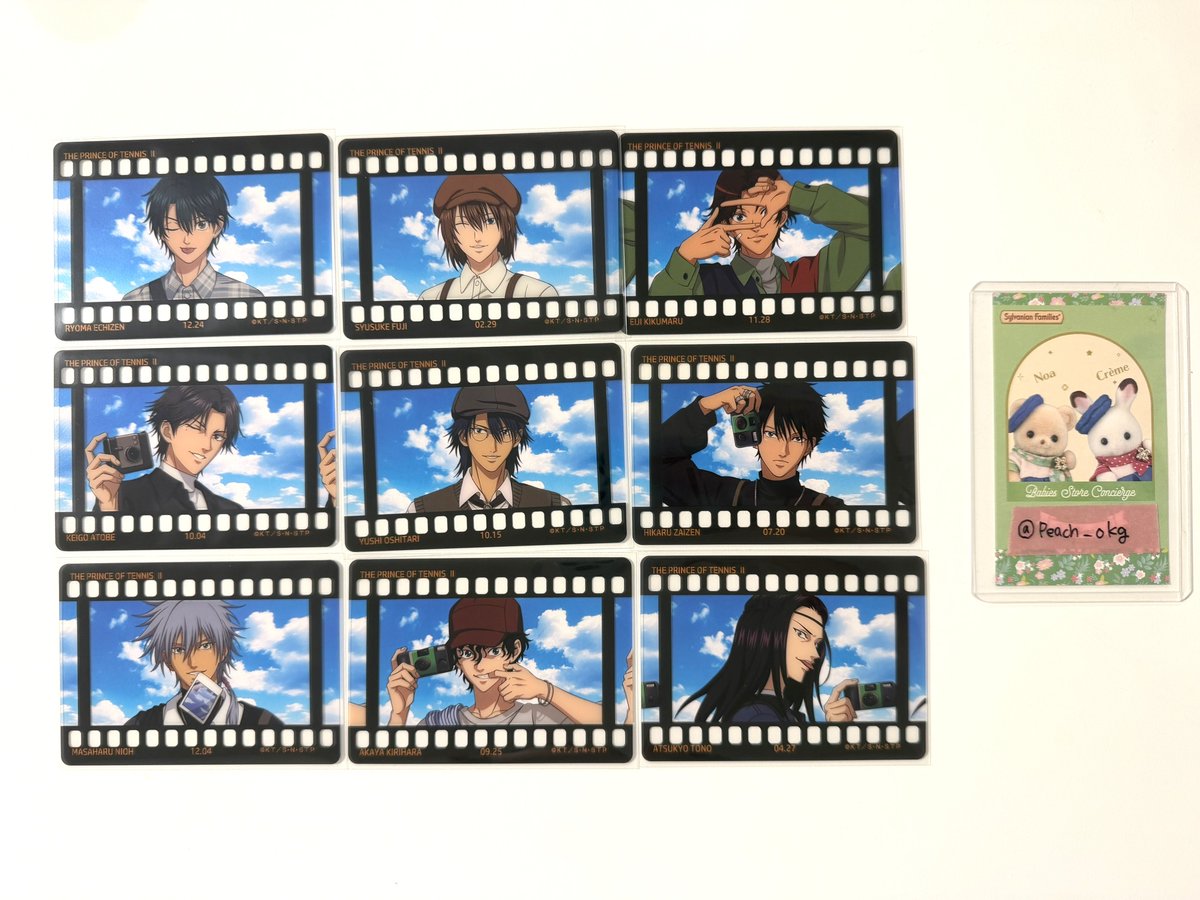 Peach_okg's tweet photo. 【交換】新テニスの王子様 テニプリ ロフト 写ルンです フォト風クリアカード クリカ プリントシール 特典

譲💛
○クリカ
越前 不二 菊丸 跡部 忍足 財前 仁王 切原 遠野
○特典
財前 切原 遠野

求💛
同種 幸村

郵送 or 22日(土) 栄ロフト>>後日名古屋手渡し

お気軽にお声掛けください🐰🎶 https://t.co/bUchusVVbN