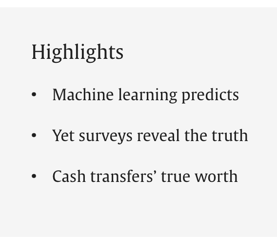 paulnovosad's tweet photo. A thread of Dean Karlan trolling Elsevier's stupid required "article highlights"

🧵 https://t.co/bjS5fBl2wU