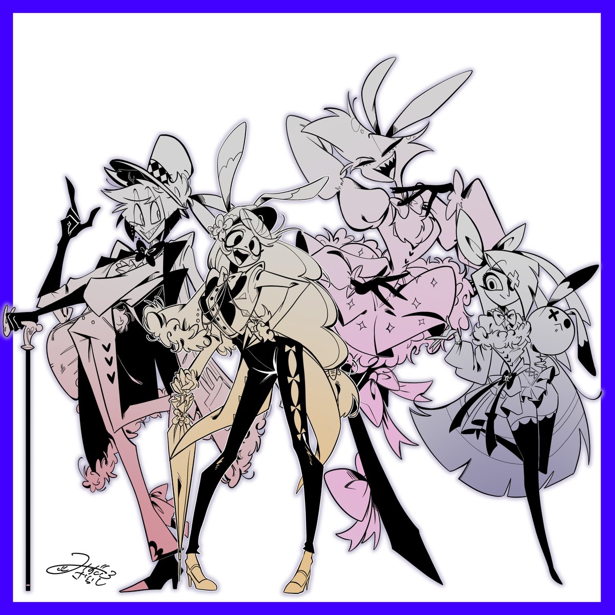 mizuiro_zarasi's tweet photo. P版バニーの日×2
#HazbinHotel https://t.co/HwFsrImUrN