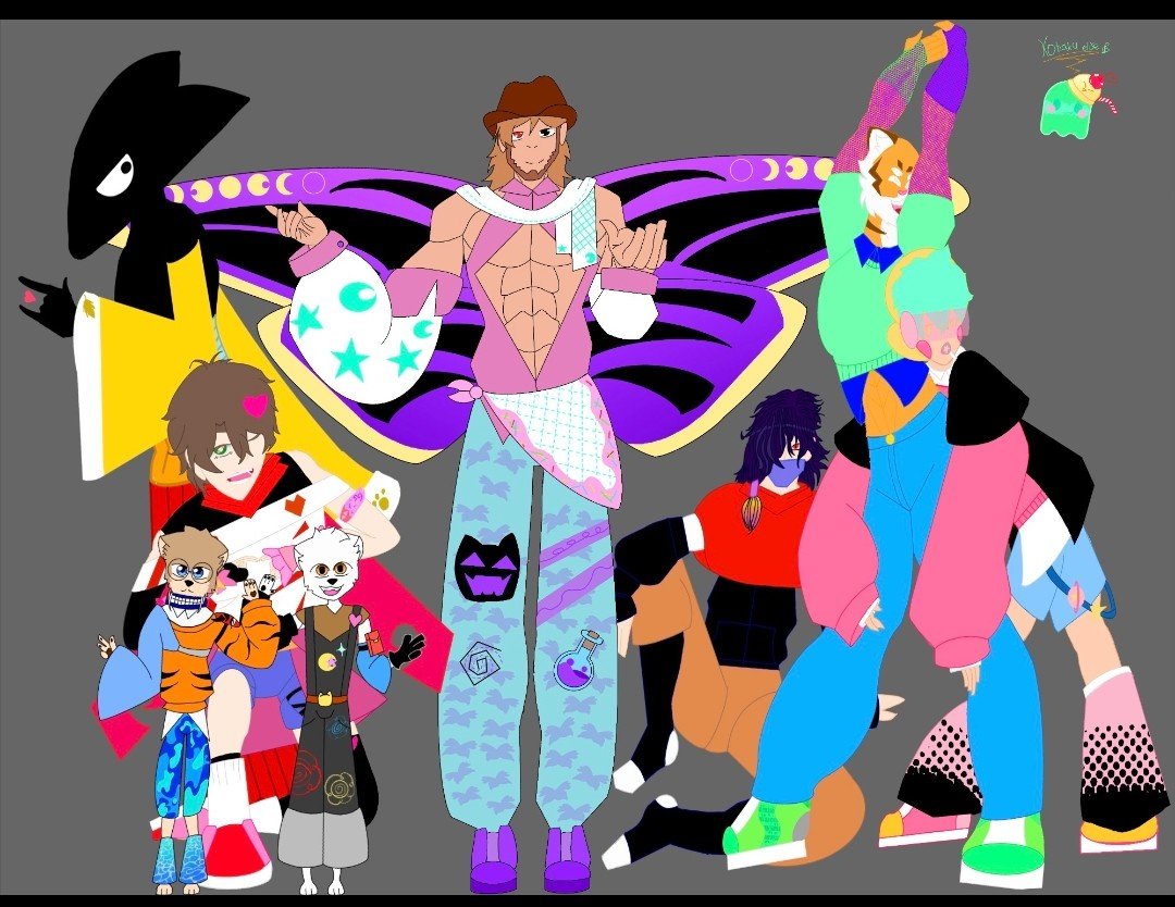 Gameboi247's tweet photo. @RedInflation Not really oc's but fanart of what webtoon characters looked like if they were in a gacha game/ a boyband https://t.co/ggJUEfcfN2