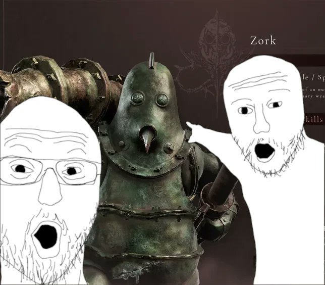 blight_fg's tweet photo. I'm not buying duskbloods but I'm in love with Zork. 

To anyone who dares me to do it I can and will Zorkify your pfp I have gimp and a friday night on my hands don't test me... https://t.co/bG6YNgRcab