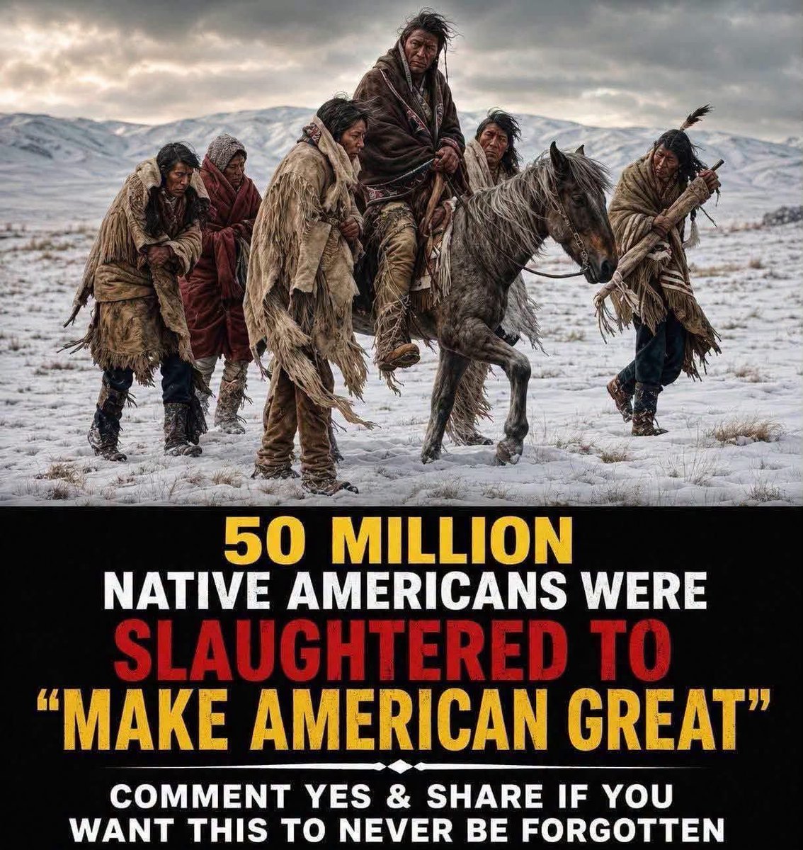 proud_native_am's tweet photo. History should never be forgotten or rewritten. Remembering the struggle, resilience, and tragic past of Native Americans. Let us learn from history to build a more just world. https://t.co/yUHEajzMzu