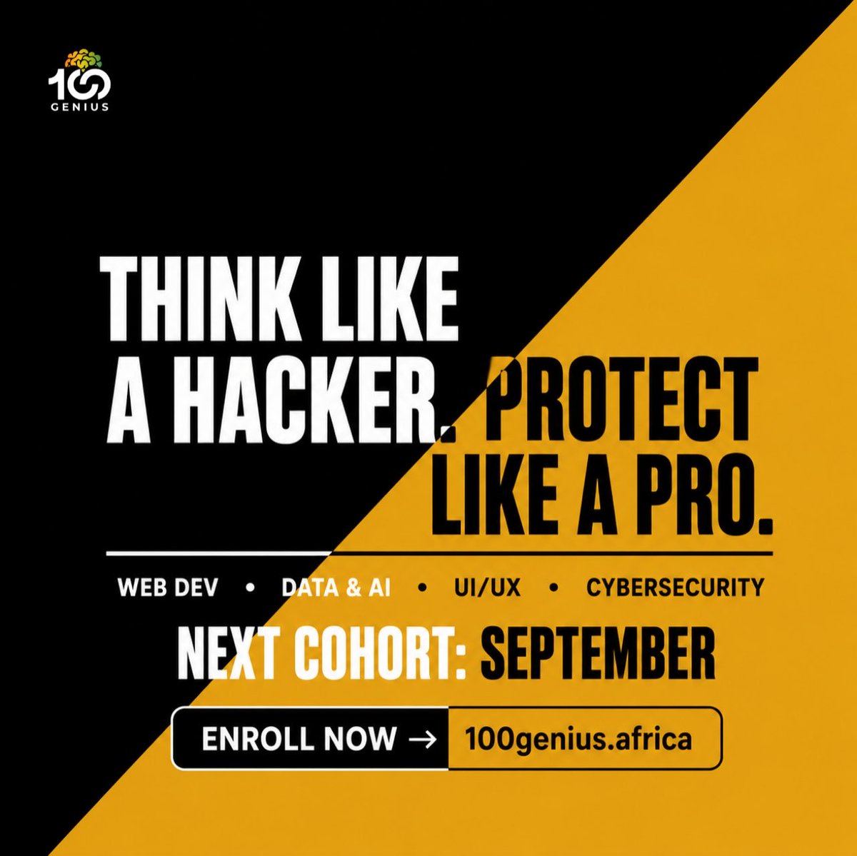 100Geniuss's tweet photo. 6/ Think like a hacker. Protect like a pro.

Next training cohort: September 

Enroll now : https://t.co/jBcBg84DWL https://t.co/cSU3iyRdFJ