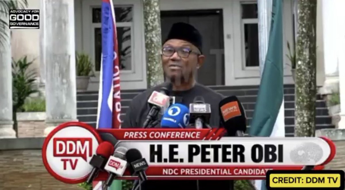 NigeriaNDCHQ's tweet photo. PRESS CONFERENCE BY THE CANDIDATE OF OUR GREAT PARTY, THE NDC, H.E PETER GREGORY OBI, CON, TO MARK THE COMMENCEMENT OF THE 2027 PRESIDENTIAL AND NATIONAL ASSEMBLY CAMPAIGNS

21st/08/2026

Dear Compatriots,
Members of the Press,
Distinguished ladies and gentlemen,

Wednesday, 19 August 2026, marked the official start of the campaign period for the 2027 Presidential and National Assembly elections.

There is no doubt that this is a defining moment for our democracy. This moment gives Nigerians the opportunity to assess the records, ideas, and plans of those seeking their mandate to lead their country at a time of grave uncertainty in our rapidly changing world.

I consider myself quite privileged to be one of those seeking your mandate to deal with these challenges facing our country.

I enter this contest with one firm conviction: Nigeria can work, and Nigeria must work.

Nigeria faces several serious challenges. Some of them are indeed of existential proportions.

According to the IMF, 63%, or over 140 million Nigerians, live at or below the national poverty line, while humanitarian agencies estimate that 35 million people will need food assistance during the 2026 lean season. About 3.6 million Nigerians remain internally displaced, largely because of conflict and insecurity. Each year, millions of young people enter the labour market, yet too many struggle to find productive opportunities. Weak infrastructure, unreliable power, insecurity, and the excessive cost of doing business continue to burden households and constrain enterprise.

These are more than statistics. They reflect the daily realities of Nigerian families, farmers, workers, students, and businesses.

Yet I do not believe Nigeria lacks the ability to overcome these challenges. We have the people, resources, market, talent, and enterprise. What we must do now is turn these strengths into security, productivity, and shared prosperity.

LEADERSHIP MUST DELIVER RESULTS

My successful private-sector experience, studies in institutions of repute on policy and business matters, and my service as Governor of Anambra State have shaped my understanding of public leadership. Government must manage resources responsibly, set clear priorities, and measure the outcomes of its decisions. Public office is not a reward; it is a responsibility to the people.

In Anambra, I prioritised the foundations of long-term development: education, healthcare, infrastructure, fiscal discipline, and institutional capacity. I do not present that record as perfect, but as an experience from which Nigerians can draw their own conclusions.

Senator Rabiu Musa Kwankwaso brings a different but complementary governing experience.

As Governor of Kano State, he focused strongly on education, technical training, scholarships, infrastructure, and human-capital development. His administration’s investments in education and skills showed an understanding that the people are a state’s most important long-term resource.

Our experiences are different, but our conclusion is the same: Nigeria must invest in its people and manage public resources with discipline.

BUILDING AN ECONOMY THAT WORKS

Nigeria needs more than reactive reforms. We must focus on the questions that matter:

Are Nigerians better off than they were four years ago? Can they afford food, education, and healthcare? Can businesses produce, expand, and create jobs? Can young people find productive work? Can farmers work safely and get their produce to market?

These are the measures that matter.

With your mandate, our economic agenda will put production, investment, enterprise, and human capital at the centre of how we lead.

We will raise agricultural productivity by securing farming communities, expanding irrigation, improving rural roads and storage, and linking farmers to finance and markets. We will also strengthen manufacturing and agro-processing so Nigeria can export more finished goods and capture greater value from its resources.