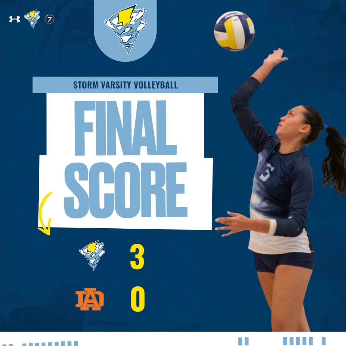 WS_Storm_Sports's tweet photo. FINAL | VARSITY VOLLEYBALL 🏐

Storm Volleyball earns the 3-0 road sweep over Athens Drive! JVB &amp; JVA also get the job done, earning 2-0 sweeps in their matchups! ⚡

#GoStorm | #WeWill https://t.co/ulpbNaeuTw