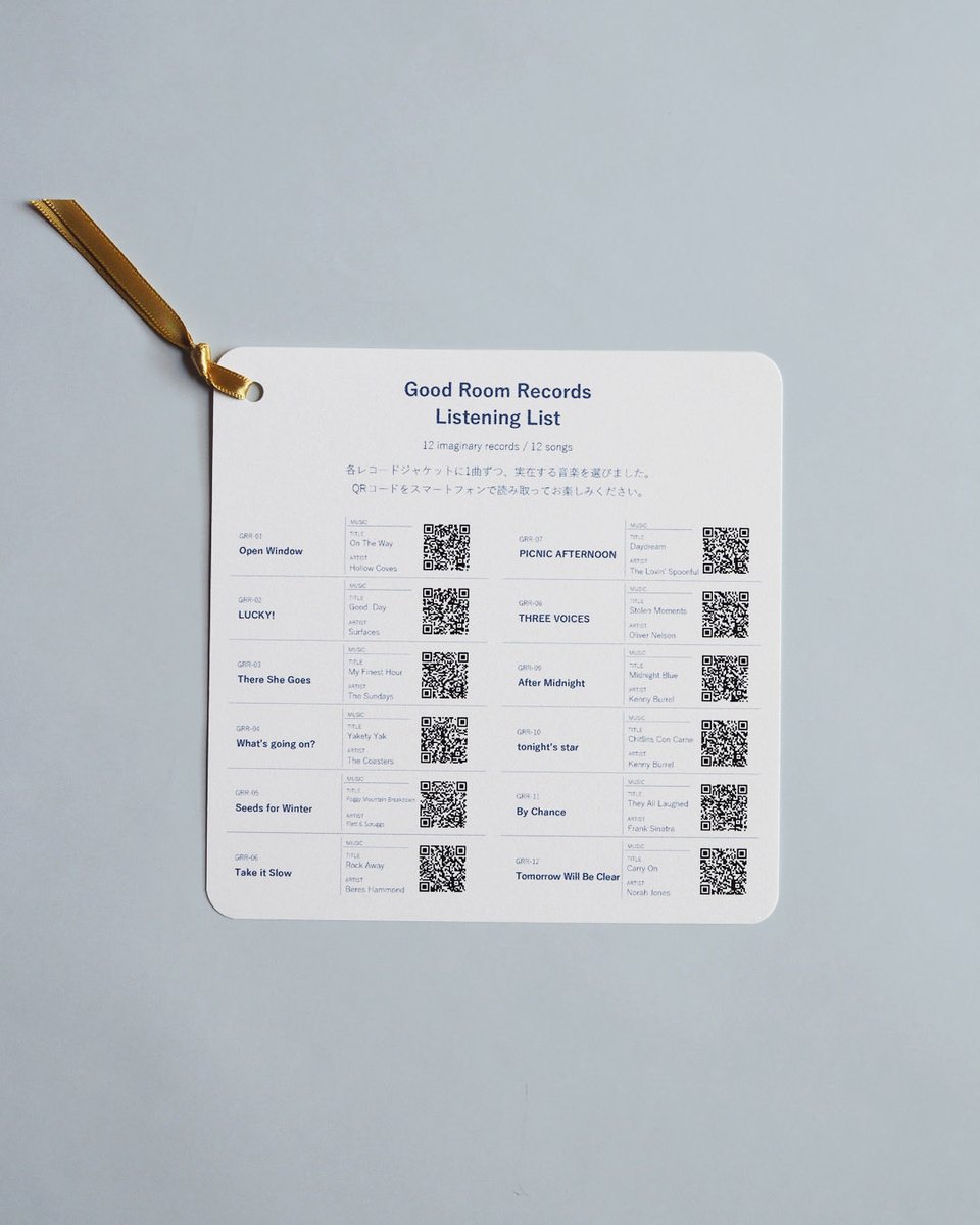 senasonouchi's tweet photo. 架空のレコードショップ展『Good Room Records』の作品集をつくりました🕊️

12枚のレコードジャケットと、それぞれに添えた詩を収録。
12曲のリスニングリストも付いています。

9/2〜9/14、okeba gallery &amp; shopにて。 https://t.co/ptZGqYCyeV