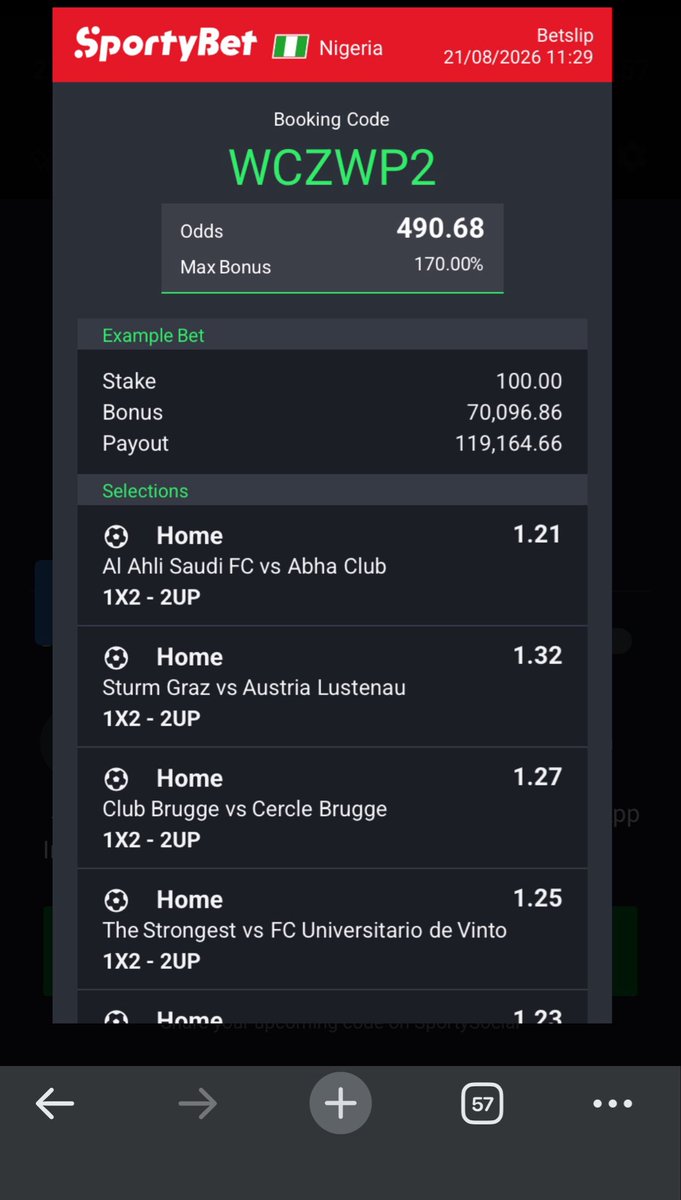 High_boss1's tweet photo. 490 Odds  1UP &amp; 2UP 

WCZWP2

Reshare and Like 🙏 https://t.co/N7zCyxCIVd