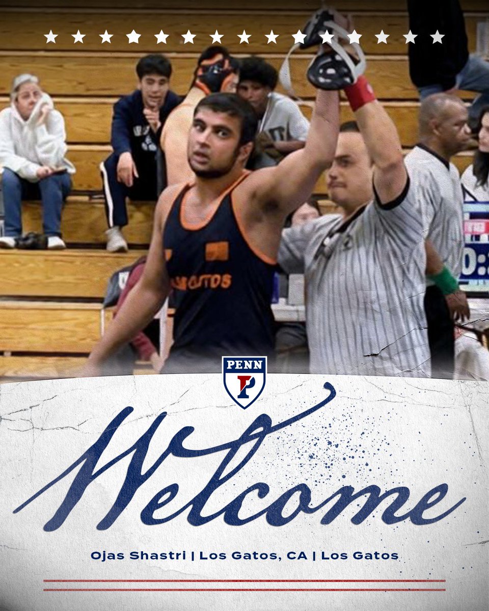 PennWrestling's tweet photo. 𝗪𝗲𝗹𝗰𝗼𝗺𝗲 𝘁𝗼 𝗣𝗵𝗶𝗹𝗹𝘆!              

Excited to welcome Ojas Shastri to the program!            

#TheBuild x #FightOnPenn https://t.co/4apDcffpfw
