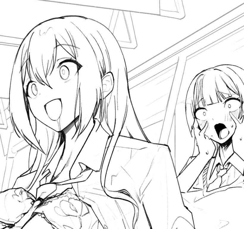 rim_shot_pp's tweet photo. WIP  虚ろな笑顔、いいですよね…
「口角が上がる」「目を見開く」という、両方行うと不自然な動作が、その不自然さが操作されている感を醸し出していて好きです。 https://t.co/oTijFRAYPg