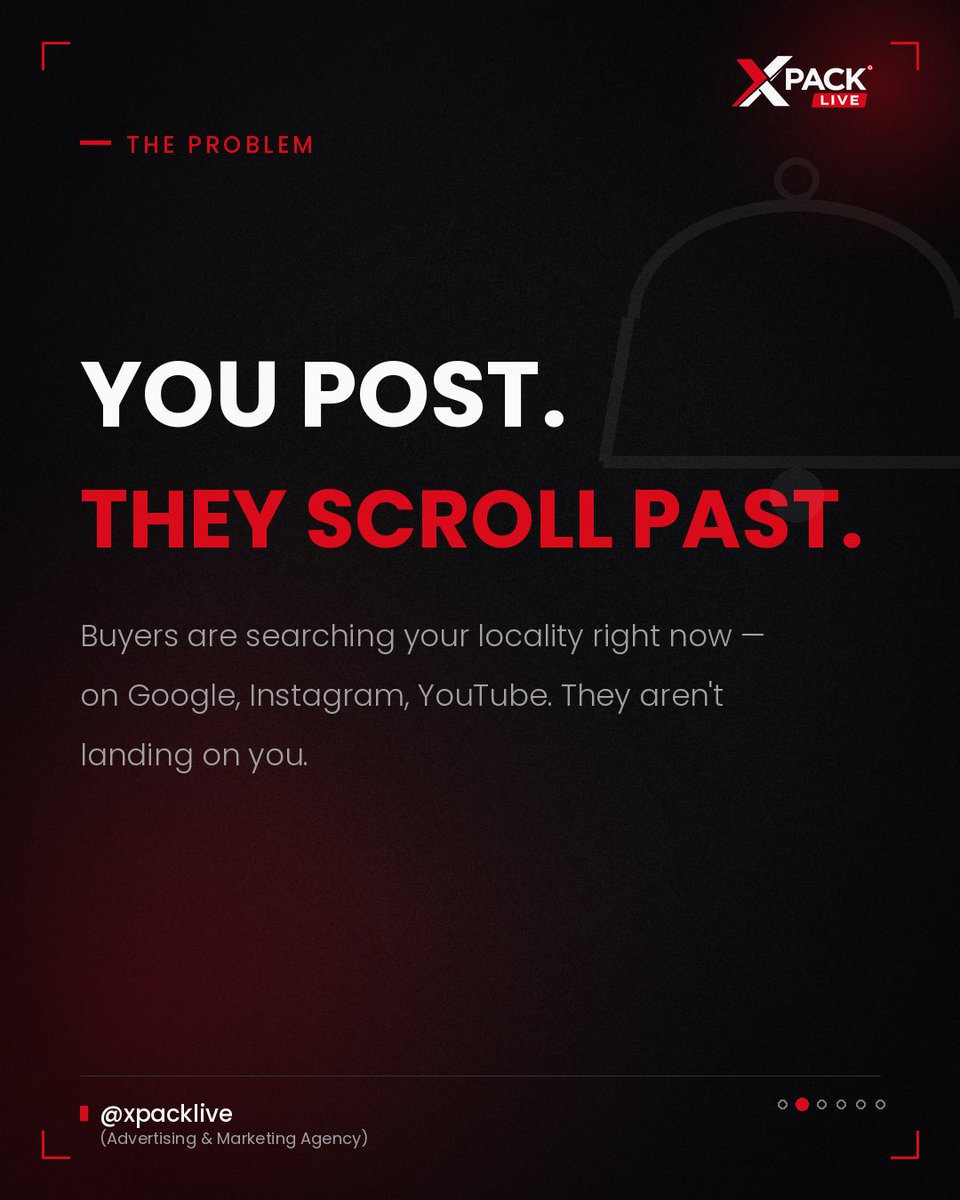 Xpacklive's tweet photo. Your renders are stunning. Your listing is invisible.
A buyer is Googling your locality right now and finding a competitor.
Not because they're better.
Just more findable.
DM "IGNITE"
#Xpacklive #socialmedia #advertising https://t.co/deIemIWgPv