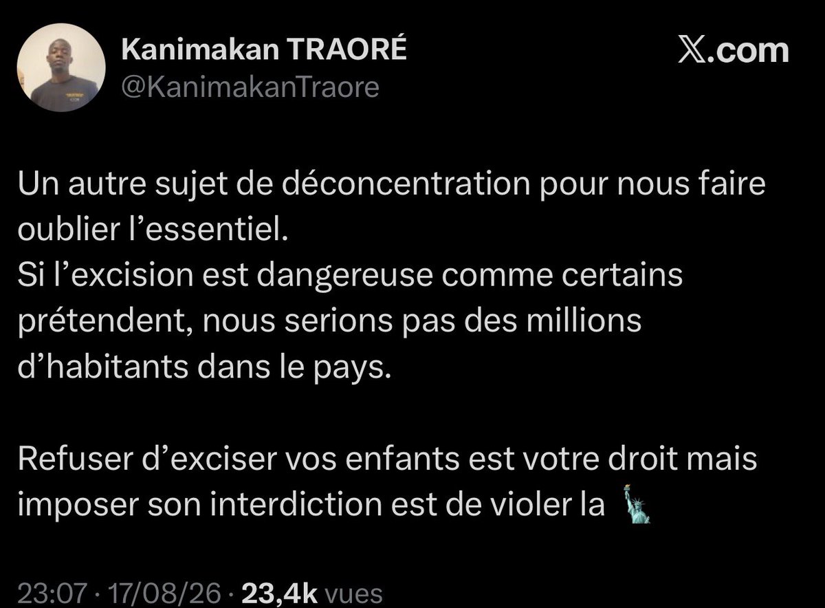 fleurdubaol's tweet photo. Merci cet homme a fuit
Le terrorisme au Mali 
 vit en France
Fait campagne pour léxcision 

Nous l'avons signalé
La police du val de Marne où il habite a été d'une grande aide. Il a supprimé ses twits

Nous aimerions qu'il tente au Mali pour vivre les valeurs qu'il chérît tant 

Demain mobilisation contre l'excision à Paris 
SORORITE INTERNATIONALE ✊🏾