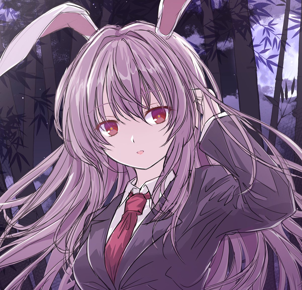 corncomb's tweet photo. 月夜の竹林にて〜🌙🐰

#東方Project #鈴仙・優曇華院・イナバ https://t.co/4frbfN6Y69