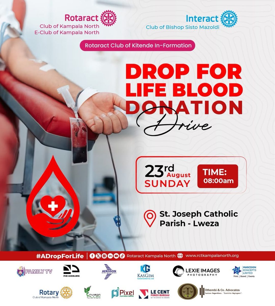 SwabraKamoga's tweet photo. Join us for a life-saving cause! 🩸
Be part of the Drop for Life Blood Donation Drive this Sunday, 23rd August at St. Joseph Catholic Parish, Lweza, from 8:00AM. Every drop counts
#ADropForLife https://t.co/xPBu574CnW