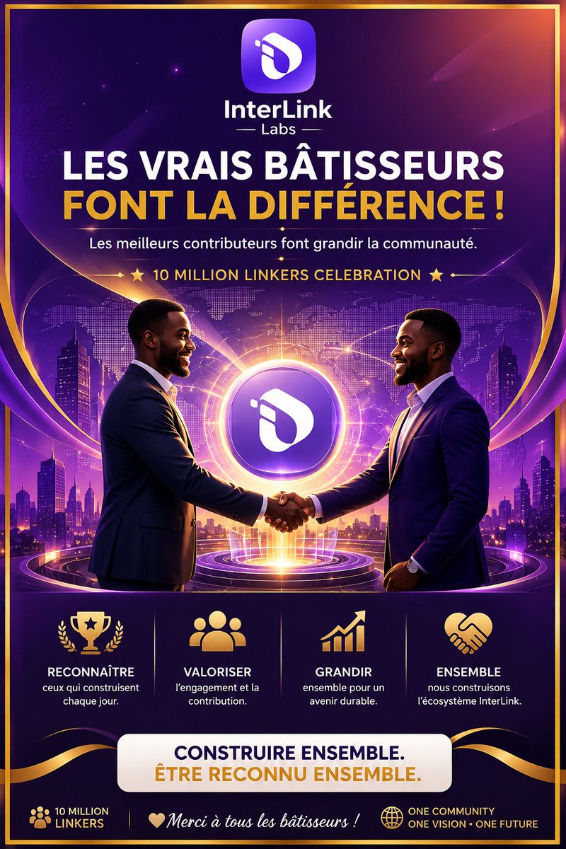 AlexiszosITLG's tweet photo. Les vrais bâtisseurs fond la différence !
#Interlink #ITLG #ITL  #WeAreTheFirst10MLinkers https://t.co/mfhggUiEvf