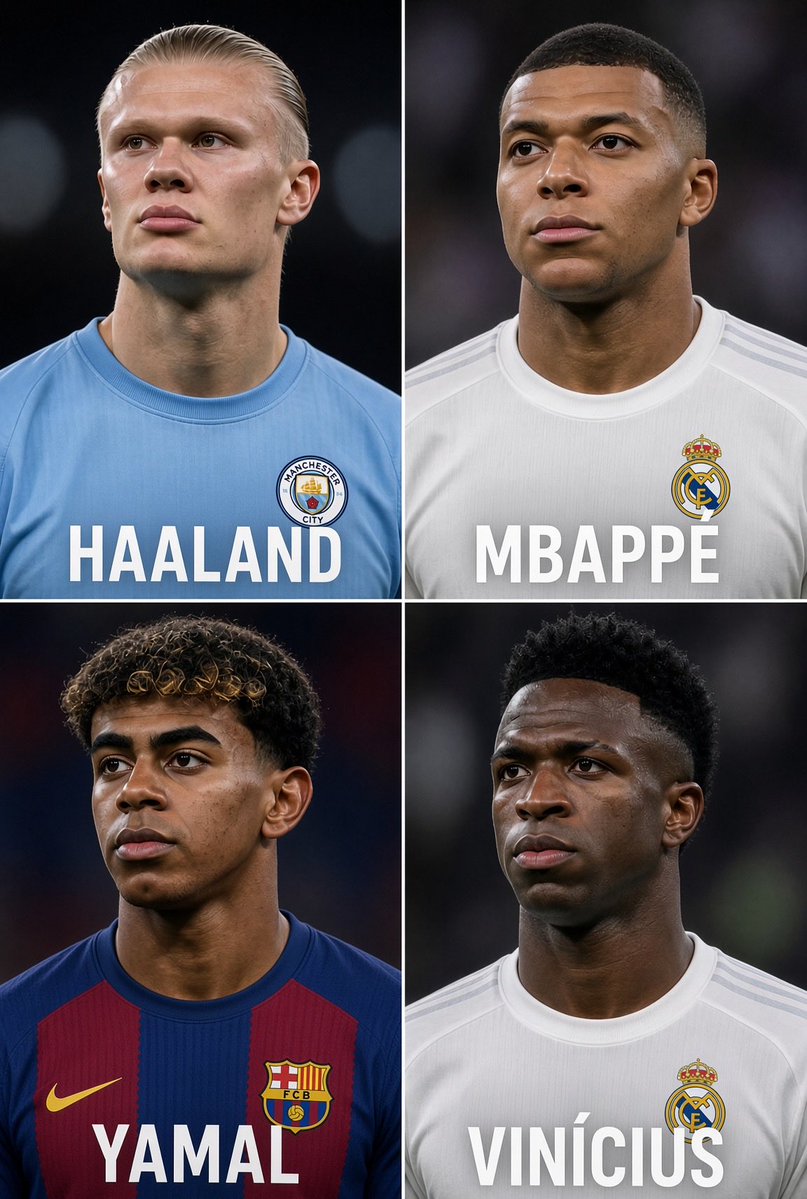 Ebenezer_306's tweet photo. You can only keep Two. 👀

🇳🇴 Haaland
🇫🇷 Mbappé
🇪🇸 Yamal
🇧🇷 Vinícius Jr

Who are you choosing? https://t.co/rZU1DXSI6o