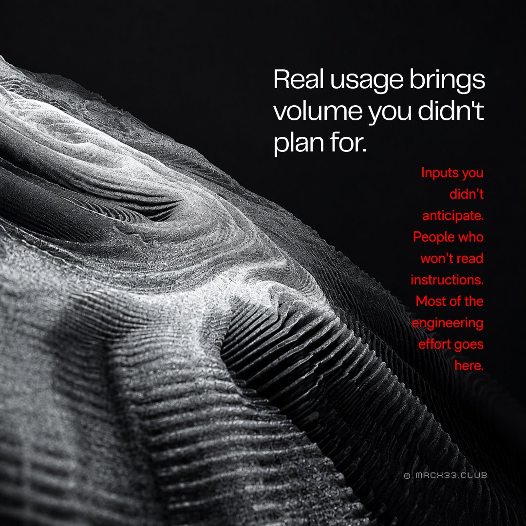mach33studio's tweet photo. What gets written off as edge cases is usually the bulk of the engineering. Cheaper to put that in the estimate than to find it three weeks in.
#AI #UXDesign https://t.co/dw4q4IIpSs