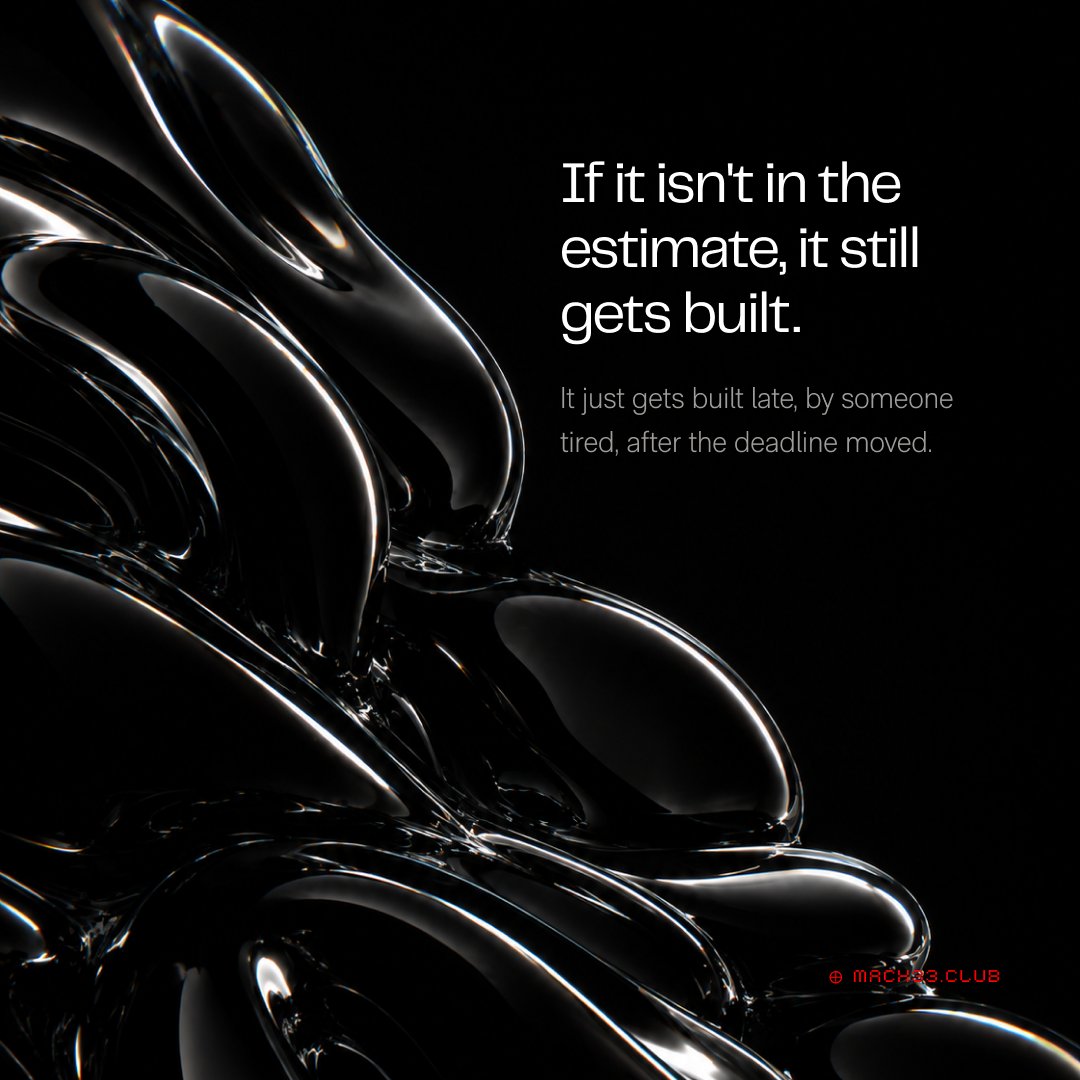mach33studio's tweet photo. What gets written off as edge cases is usually the bulk of the engineering. Cheaper to put that in the estimate than to find it three weeks in.
#AI #UXDesign https://t.co/dw4q4IIpSs