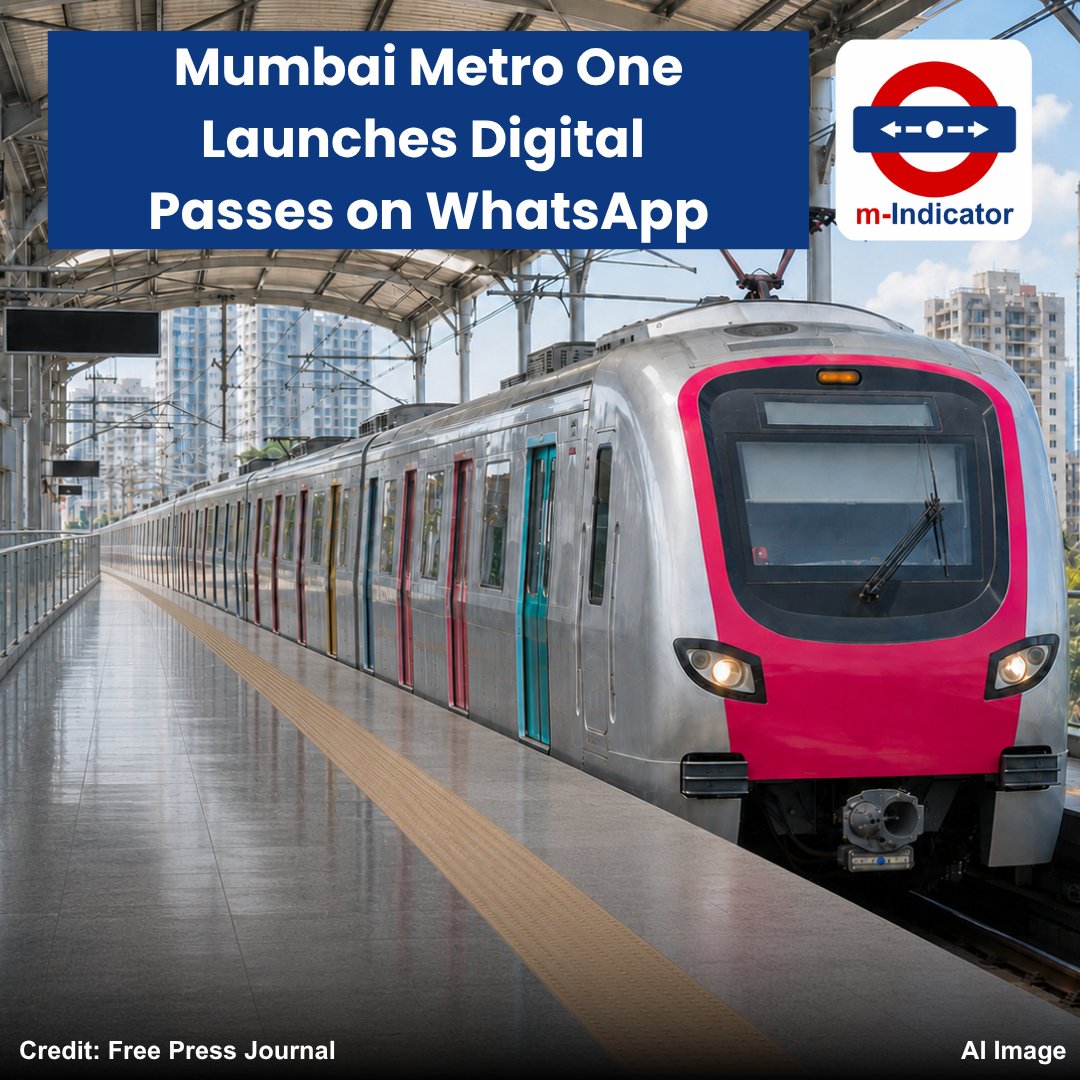 m_indicator_app's tweet photo. Mumbai Metro One has launched DG-Pass for the Versova–Andheri–Ghatkopar corridor. Commuters can buy Trip or Store Value Passes on WhatsApp.
For details: https://t.co/R22ULUfszB
#MumbaiMetro #DigitalPass #mIndicator
Credit: Free Press Journal https://t.co/wne7nqhob6