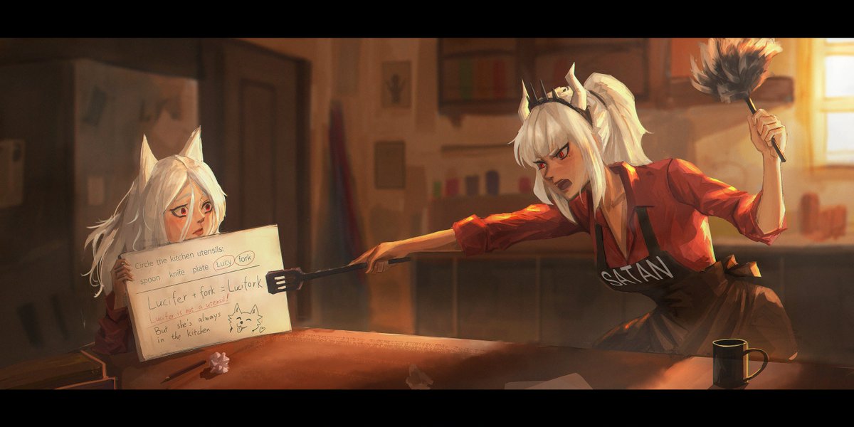 RealFormerHPJ's tweet photo. #Helltaker #HelltakerLucifer #HelltakerCerberus #Helltakerfanart
Every mom knows the struggle:You sit down to help your kid with homework, stay calm, explain everything patiently…and then you see that one answer.💢Motherhood in Hell is tough. 😈📚Huge thanks to @sennmannkai2929 https://t.co/uq9E66NsDb