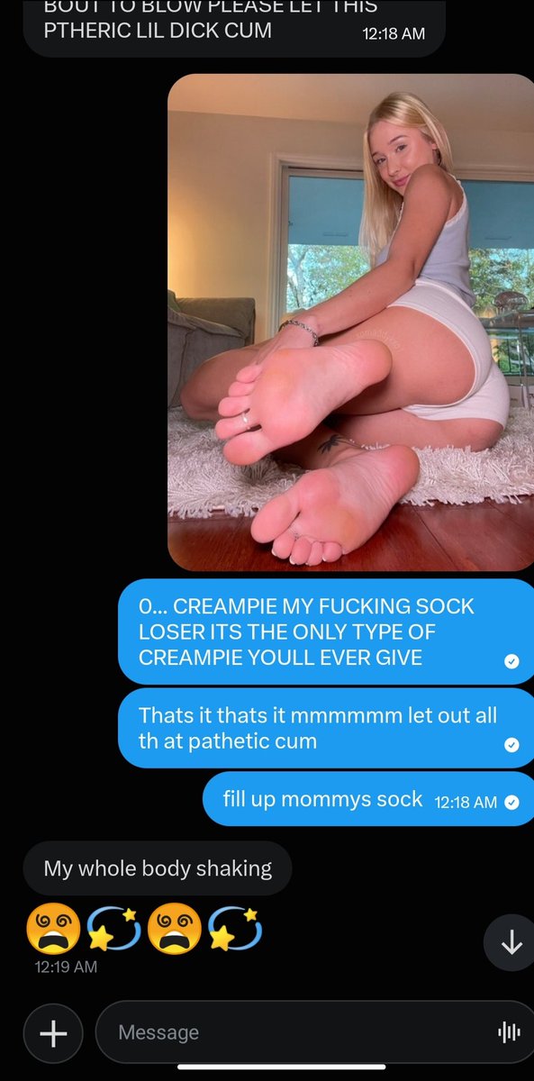 CFGoddess11's tweet photo. Paying to cum inside some poor girls stolen socks for my feet is probably the only way you losers will ever get to experience giving a creampie. 

Who's next? 

#wankchat #wankbattle #goon https://t.co/WXoJMsFFKA