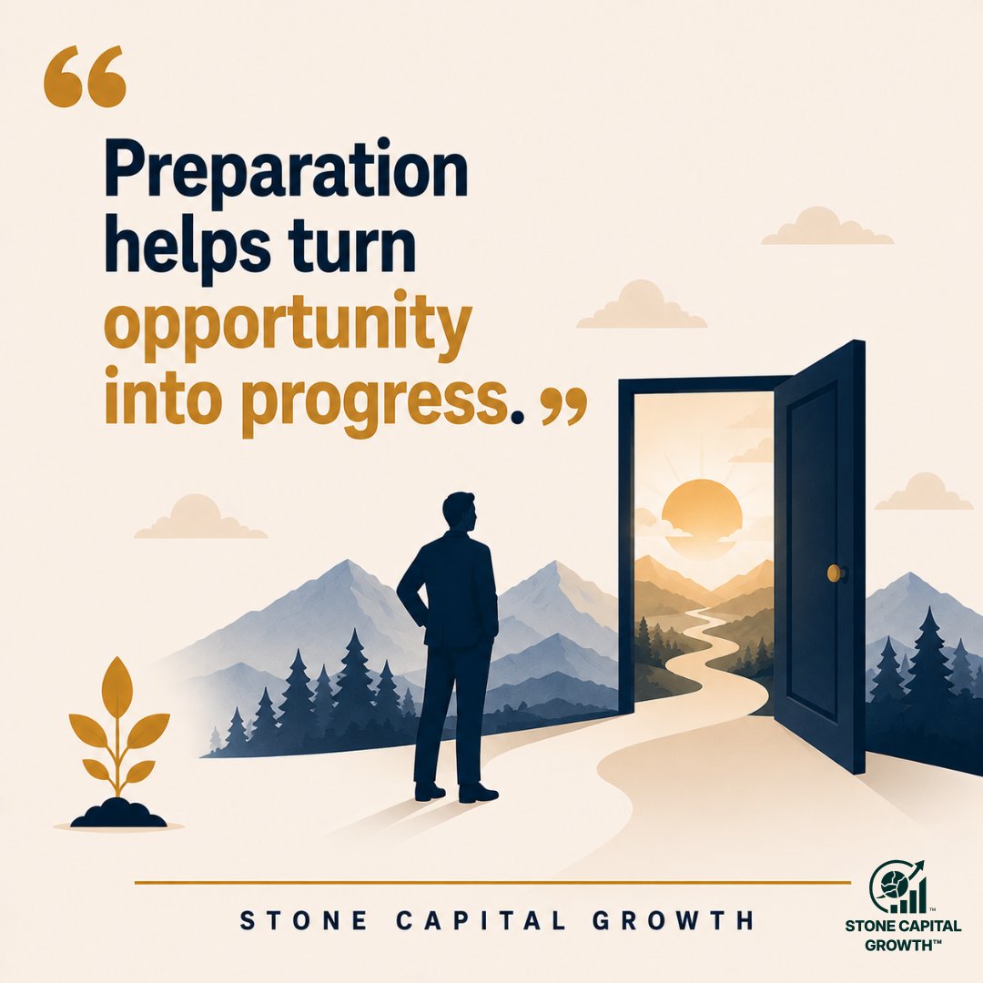 StoneCapitalG's tweet photo. 🚪 “Preparation helps turn opportunity into progress.” 

#Markets #Investing #StoneCapitalGrowth #Opportunity #Preparation #SocialMedia https://t.co/GoPU93Ia3B