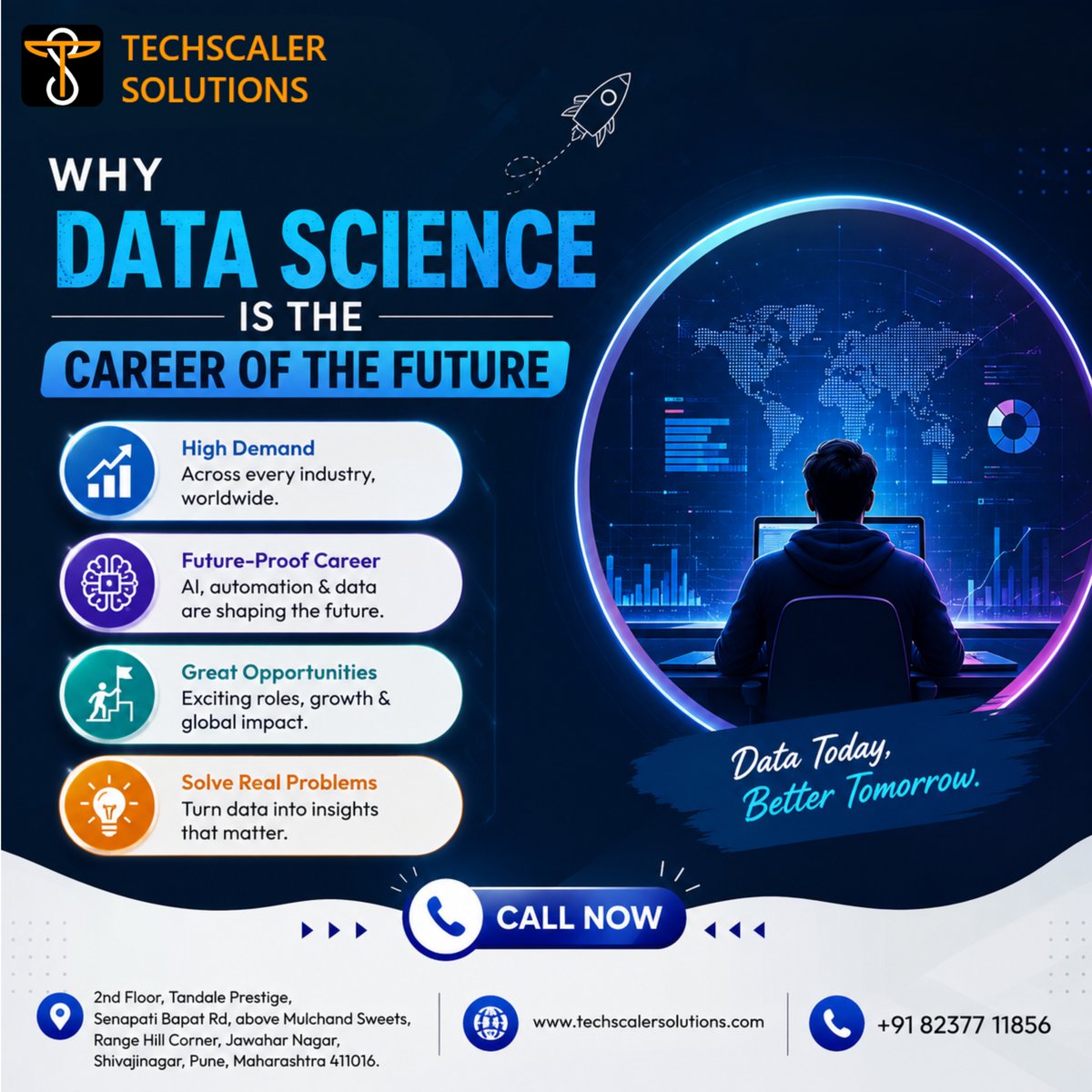 Techscaler_'s tweet photo. 🚀 Build a future-ready career with Data Science &amp; Machine Learning! 📊🤖

🎯 Looking for the BEST DATA SCIENCE COURSE IN PUNE or BEST MACHINE LEARNING COURSE IN SHIVAJINAGAR PUNE?

📍 TechScaler Solutions, Shivajinagar, Pune
📞 +91 82377 11856
🌐 https://t.co/ztoivEUzgN https://t.co/dNwBgdValY