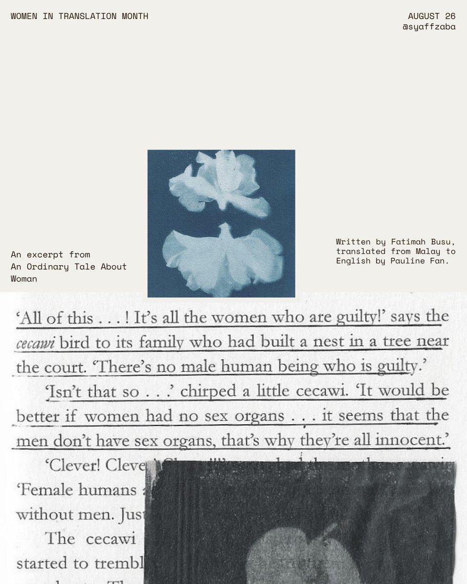 epikhugs's tweet photo. women in translation month book 1 — an ordinary tale about women by fatimah busu, translated by pauline fan https://t.co/8wV5boulOd