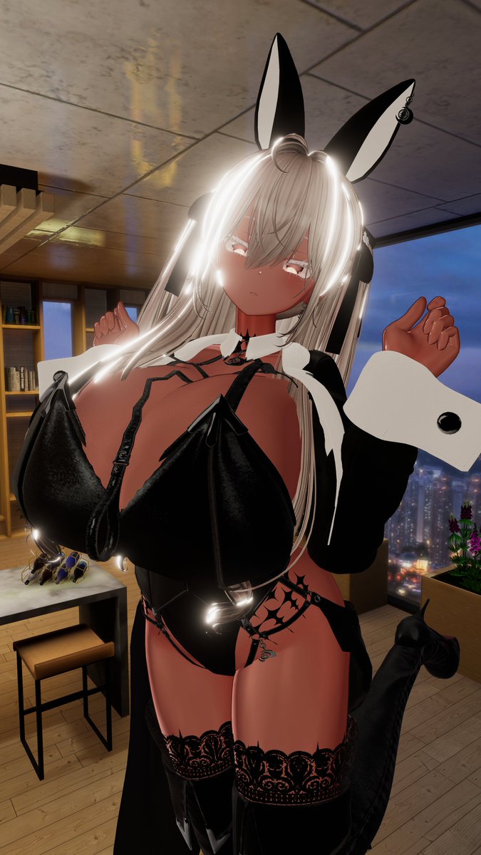 ankuooo10105's tweet photo. 今日のために急いで改変した、間に合って良かった～褐色バニー！！
#VRChat 
#Milltina3D 
#バニーの日 https://t.co/Ko2X5In8Y6