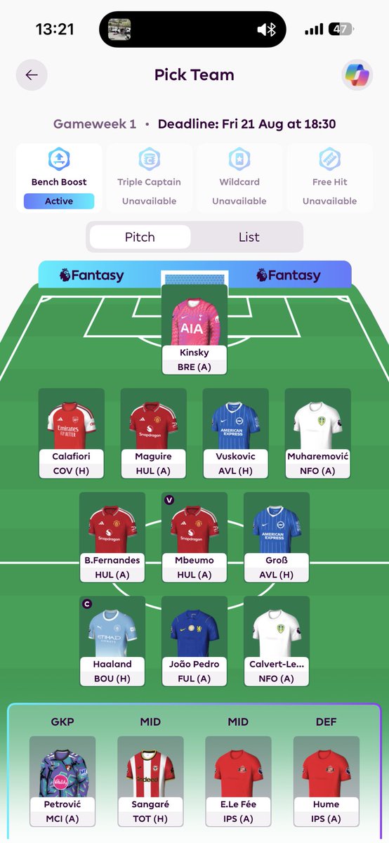 nofilterrr0's tweet photo. @FPL_White Changed team too much locking in one of these open to changes😂 what you think bro? Good luck aswell https://t.co/HWvoZYwDfr