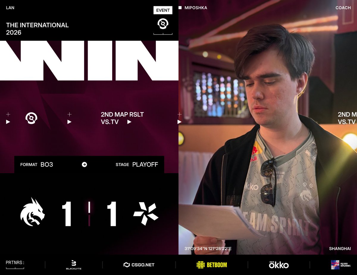 TSpirit_Dota2's tweet photo. 1-1 👏👏👏 

https://t.co/7VNiWFbd1w https://t.co/Ziuc9jgkbS