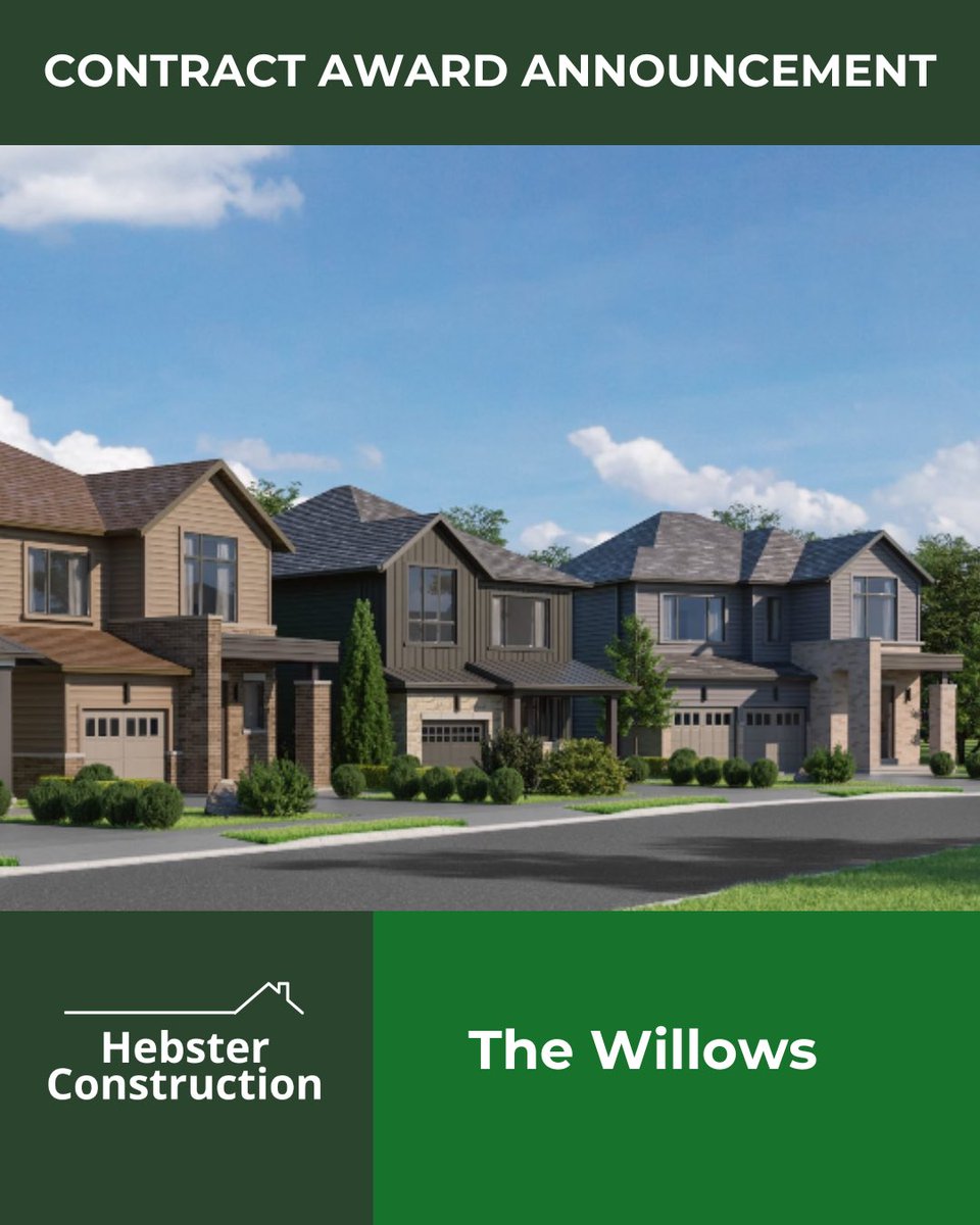 HebsterConstrn's tweet photo. Hebster is pleased to announce that we have been awarded the civil works contract for The Willows Residential Development in Clarington.
 The project includes underground site services, roadworks &amp; road reconstruction and is located at Nash Road &amp; Handcock Road in Clarington. https://t.co/mPT8xvIAXN