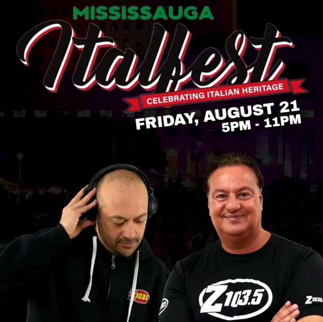 TonyMonaco's tweet photo. I'm live on location on @z1035Toronto at 4pm for MISSISSAUGA ITALFEST featuring live performances by  @ArmandoScarlato @ElissaMusic @TheRealDjDannyD and many more! It's a FREE EVENT at Celebration Square! https://t.co/SS1QXQ8pwl