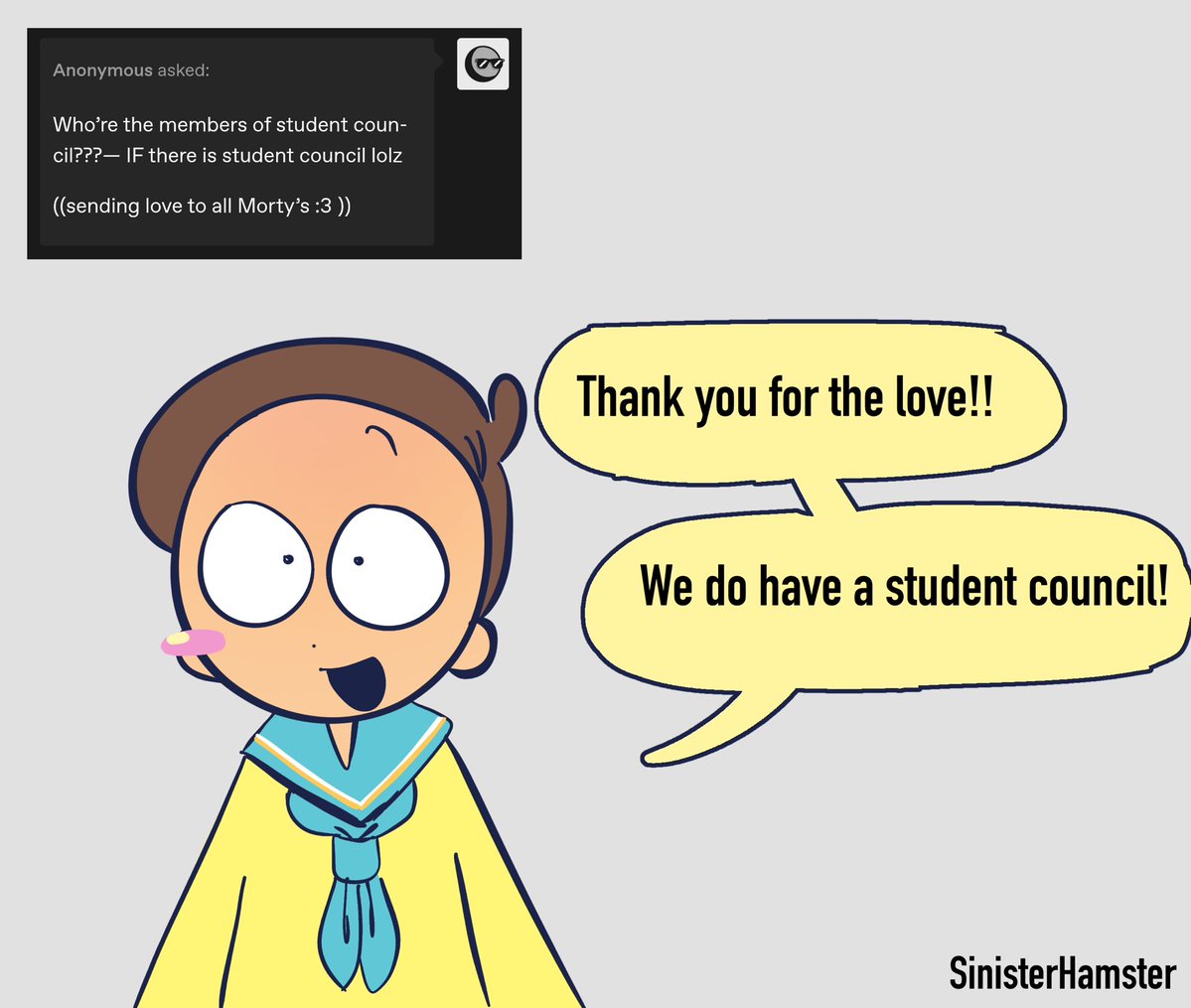 mortymschool's tweet photo. about the student council.. #mortymiddleschool #rickandmorty https://t.co/d8Yw6OrjPB