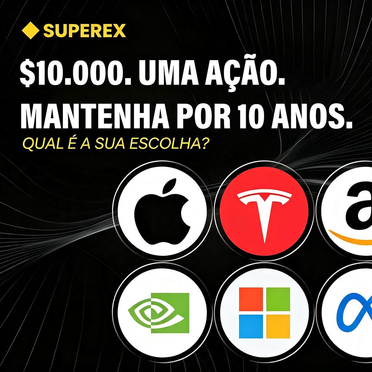 SuperexBrazil's tweet photo. SORTEIO DE AÇÕES DOS EUA

US$ 10.000. 10 ANOS.

QUAL É A SUA ESCOLHA DE AÇÃO?

🔍 Escolha qualquer ação dos EUA disponível na SuperEx

Conte-nos o PORQUÊ.

🎁 4 VENCEDORES × 5 USDT https://t.co/IBDf316lqY