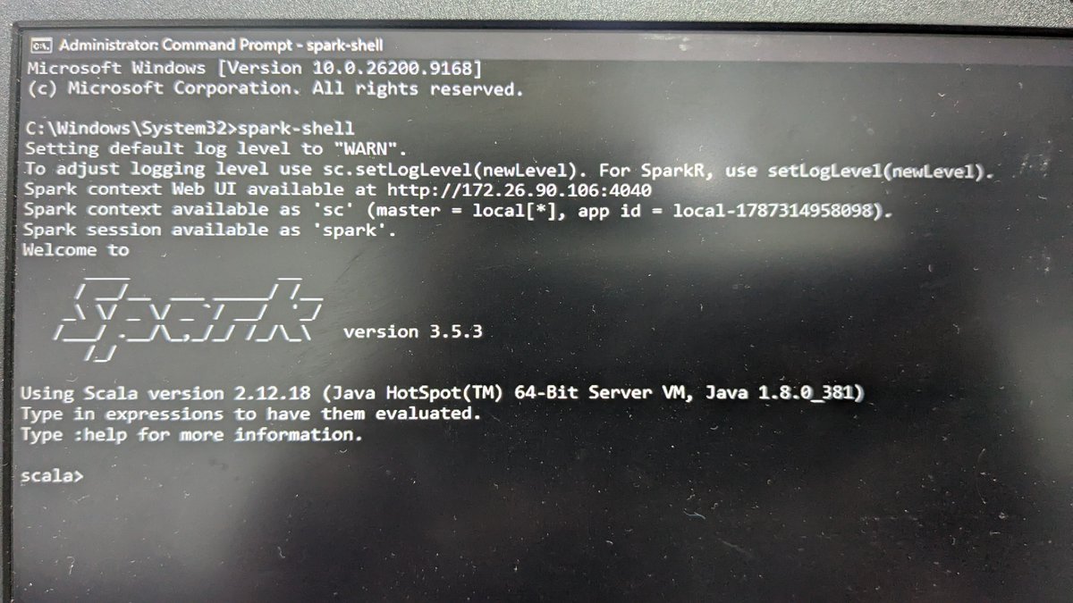 abinav_gt's tweet photo. Initialize spark setup, really yar it took plenty of my time. will start learning scala and distributed computing https://t.co/OA8iHewRvo