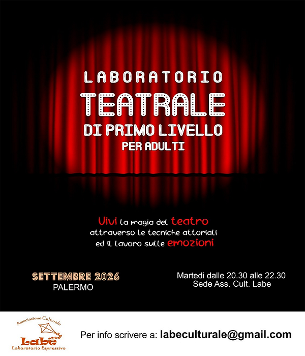 RedazioneDedalo's tweet photo. Tornano i laboratori teatrali per adulti a Palermo
https://t.co/sGyZ8uT89B
#Teatro #Palermo #LaboratorioTeatrale #Labe #Spettacolo #Improvvisazione #CulturalHeritage https://t.co/ruq1q45ZDH