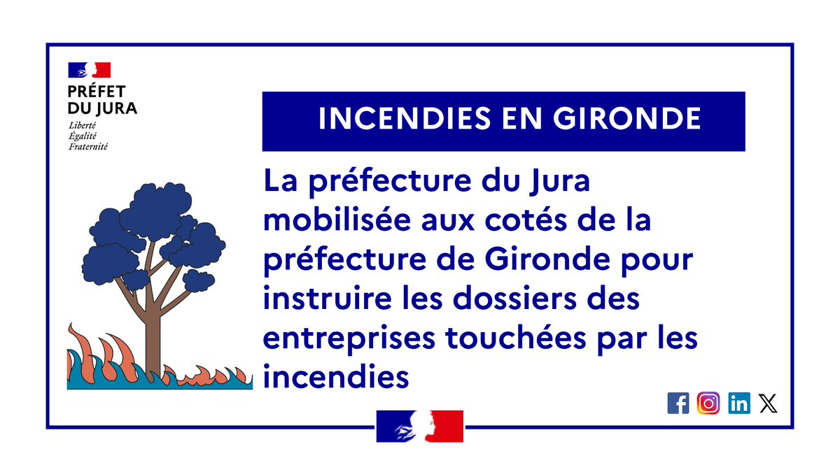 Image de Préfet du Jura - 🇫🇷 La préfecture du Jura mobilisée aux cotés des services de l’État en Gironde pour les entreprise
