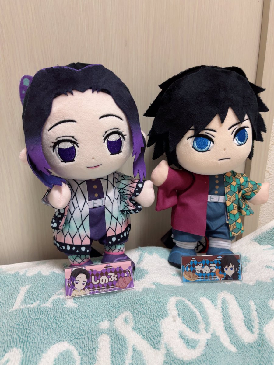 ImperialBeast's tweet photo. 朝一の整理券が当たってしまったので
頑張って行きました〜😇
鬼滅ポップアップショップ
美人なしのぶと美丈夫な義勇ぬいを選びました〜キャラでお肌の色が違うのいいね👍
(義勇さんの在庫スペース広かった。
さすが稼柱) https://t.co/rmwugub4Tj