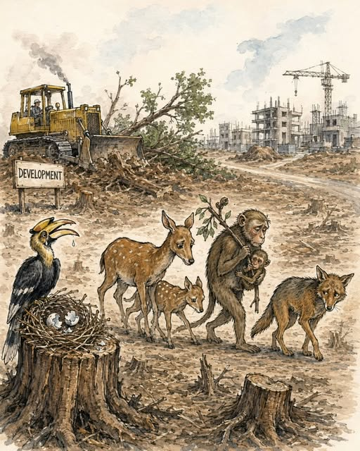 tiger26931's tweet photo. They call it “development.”
Wildlife calls it eviction. https://t.co/STpoZ3eSZX