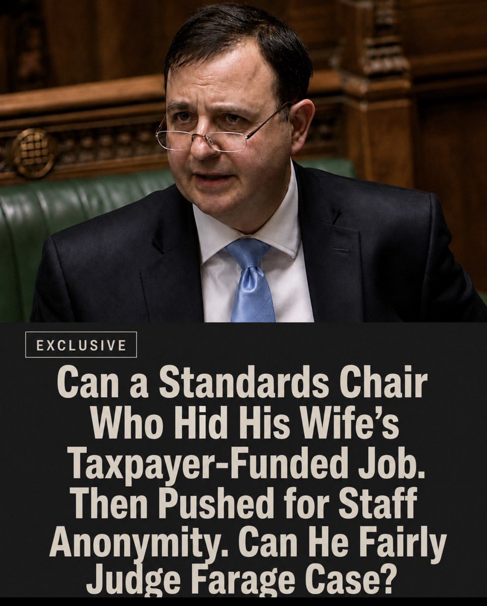 LondonReformist's tweet photo. 🚨NEW: Can a Standards Chair Who Hid His Wife’s Taxpayer-Funded Job. Then Pushed for Staff Anonymity. Can He Fairly Judge Farage Case? 

Alberto Costa chairs the Commons Standards Committee, the very body that will decide any sanctions against Nigel Farage if the Parliamentary Commissioner finds he breached the rules on registering interests. 

Yet this same Costa failed to declare, during a July 2025 debate on the Register of Interests of Members’ Staff, that his own wife has been employed on his taxpayer-funded parliamentary staff since 2016. 

The Commissioner later ruled this a clear breach of the Code of Conduct, because any reasonable observer could conclude his words were influenced by that personal interest. Costa apologised to the House in April 2026, calling the omission “inadvertent.”

Worse still, the committee he leads then recommended and implemented, the removal of staff names from the public register, replacing them with anonymous job titles. 

The stated reason was security. The real-world result is a deliberate reduction in transparency and accountability: it is now harder for the public and press to scrutinise potential conflicts, family employment, lobbying access, or foreign influence among the people closest to MPs. 

Costa oversaw a process that promoted secrecy precisely in the area where he himself had a direct, undeclared personal stake.

This record raises profound and legitimate doubts about whether Costa can judge Farage’s case fairly. 

The Standards Committee’s legitimacy rests on the public’s confidence that its chair applies the rules without fear or favour, free from any perception of hypocrisy or self-interest. 

How can that confidence exist when the chair himself recently breached the declaration rules on a staff-related matter and then steered a change that makes such matters less visible? 

When the same man who omitted a relevant interest while discussing staff transparency is now positioned to rule on whether another MP properly declared major financial benefits, the process risks looking selective rather than impartial.

It is wholly unacceptable for the chair of the body charged with upholding standards and accountability to have such a recent, personal failure on disclosure, followed by a push toward greater secrecy. 

That combination alone is enough to cast serious doubt on his fitness to deliver a fair, unbiased judgement in the high-profile Farage case. Public trust in parliamentary standards demands better.​​​​​​​​​​​​​​​​​​​​​​​​​​​​​​​​​​​​​​​​​​​​​​​​​​

CAN YOU TRUST COSTA IN JUDGING FARAGE CASE? - My answer is NO!