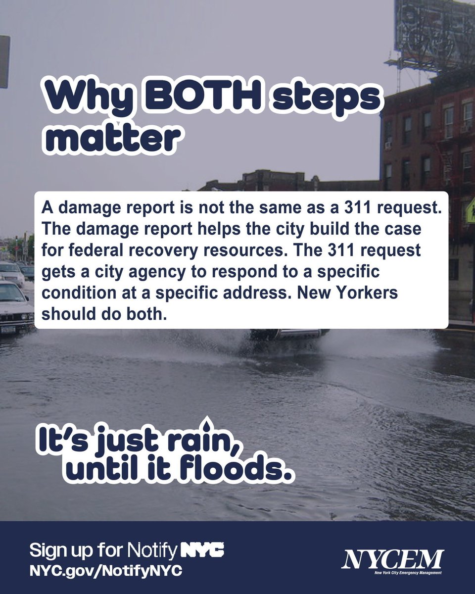 nycemergencymgt's tweet photo. If you were affected by the storm on Thursday, August 20, please report damage you may have experienced: https://t.co/akqD407MMs so we can assess damage and if the City is potentially eligible to apply for federal assistance. https://t.co/DKNaapocDl