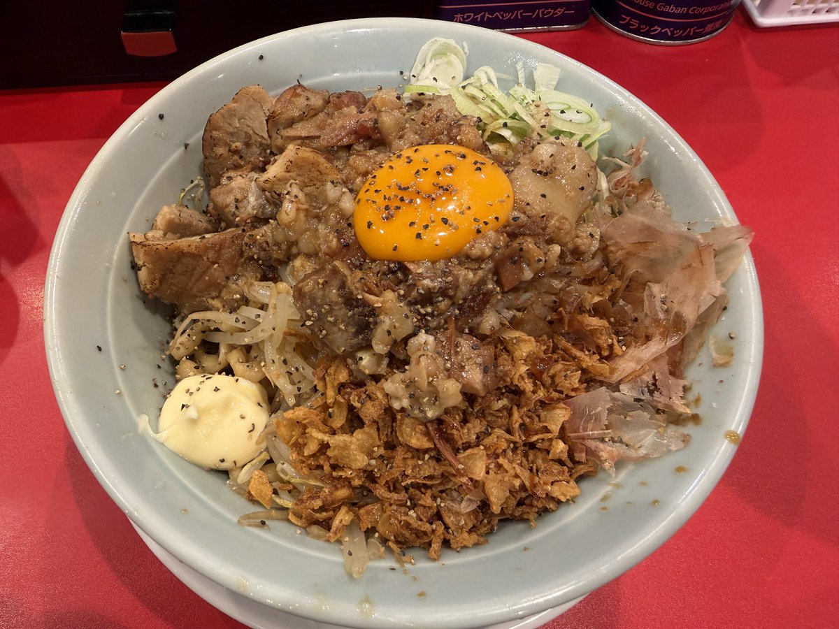takero55's tweet photo. #汁なし
#コロチャーマシ
#豚ノヴァ零-zero-神田水道橋店
定期的に食べたくなるこの手の汁なし
ワシワシ麺にたっぷりのチャーシューが最高 https://t.co/uSLAMTgEF8
