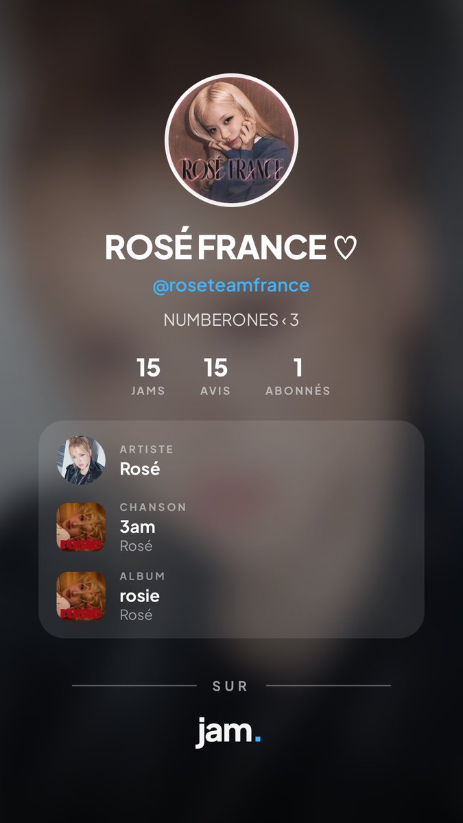 ROSETEAMFRANCE's tweet photo. La communauté ROSÉ FRANCE est maintenant ouverte sur Jam ! 🌹

Un nouvel espace pour réunir les Number Ones, discuter, partager nos contenus préférés et surtout profiter ensemble de tout ce qui concerne #ROSÉ.♡

CODE D’INVITATION    :     JAM-E99NZ7 https://t.co/s6LrmaWYM2