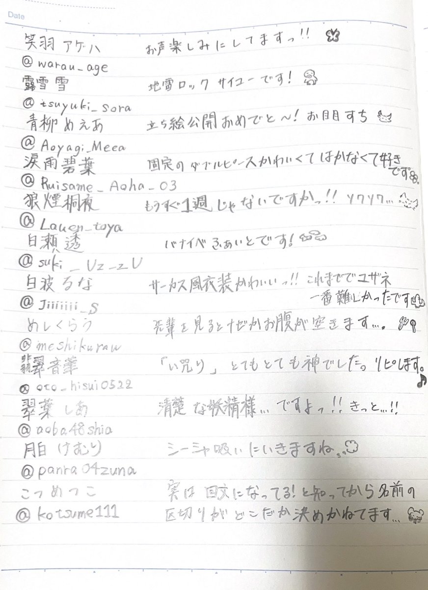 Tomoru_Denpa's tweet photo. たくさん書かせてもらったよっ⚡️
メンションは控えさせていただくけど…みなさんたくさんいいねしていただきありがとうございました！！

読めなかったり、間違いがあったらごめん…… https://t.co/deBHKKxVSs
