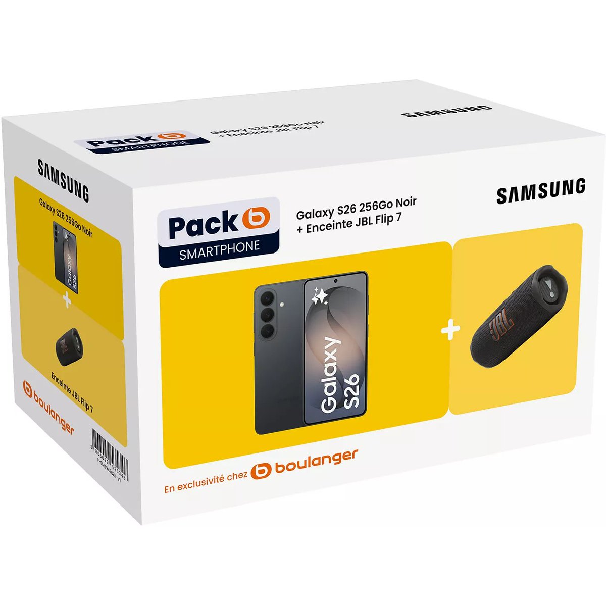 ArkTech_News's tweet photo. Le Bundle Samsung Galaxy S26 + Buds 4
à 799€ au lieu de 999€
https://t.co/NZV0qXfMCS

SAMSUNG Pack S26 5G 256Go Noir + Enceinte portable JBL Flip7
à 799€ au lieu de 1149€
https://t.co/ZHlJuGXcg3

#Samsung #Bundle_GalaxyS26 #Smartphones #Event #Specs #Prix #BonsPlans https://t.co/on41UTYqRk